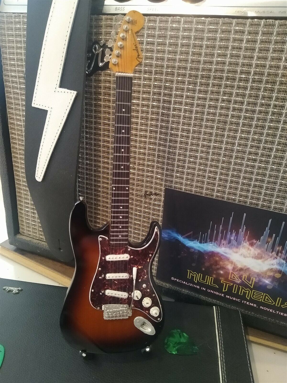 Fender Sunburst Strat w/ Tortoise Pickguard 1:4 Scale Replica Guitar ~Axe Heaven