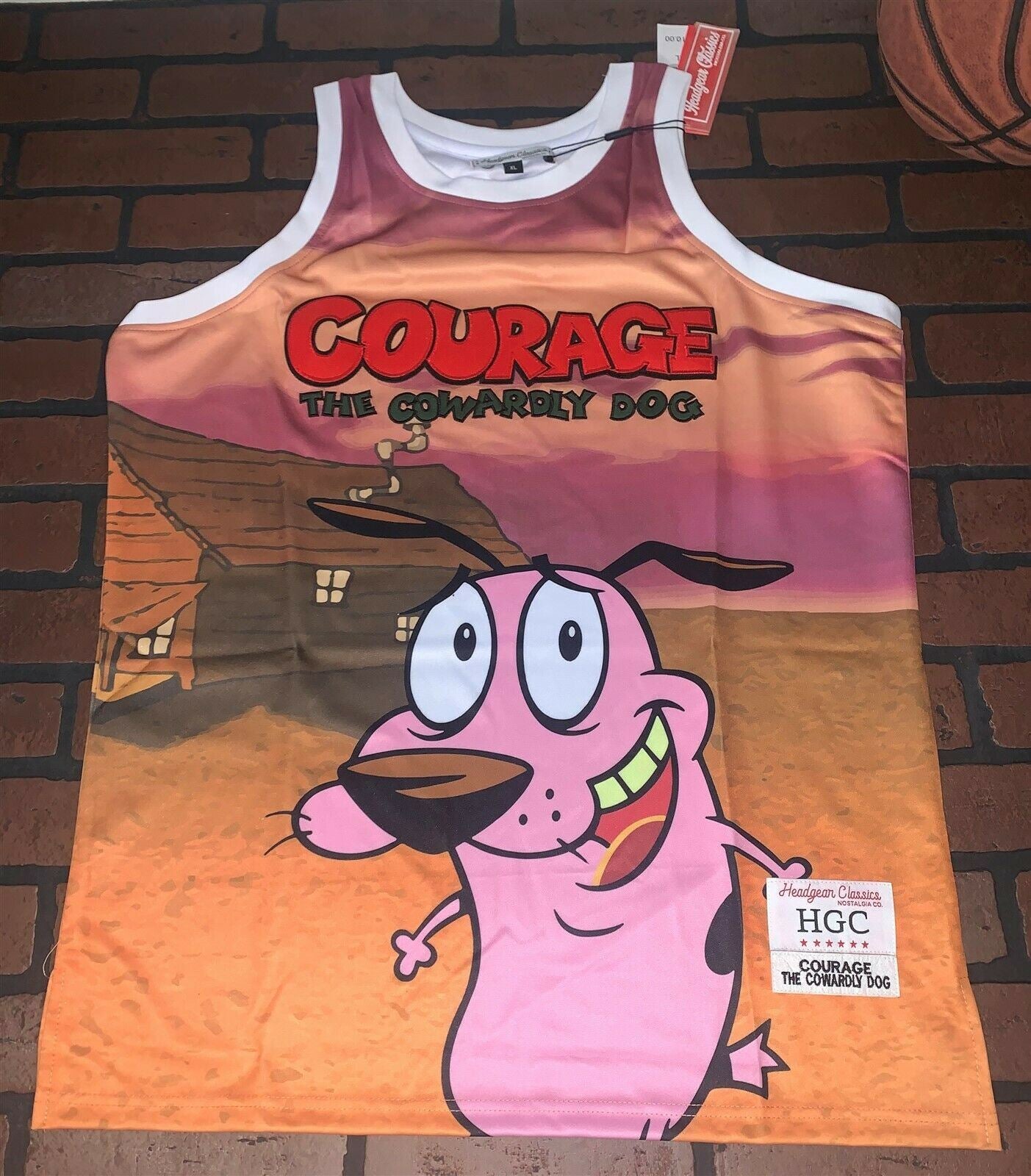 COURAGE COWARDLY DOG Headgear Classics Basketball Jersey ~Never Worn~ XL