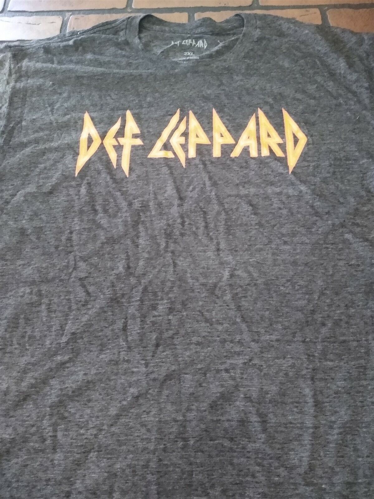 DEF LEPPARD - Retro Distressed Logo Combed Cotton Men's T-shirt ~Never Worn~ 2XL