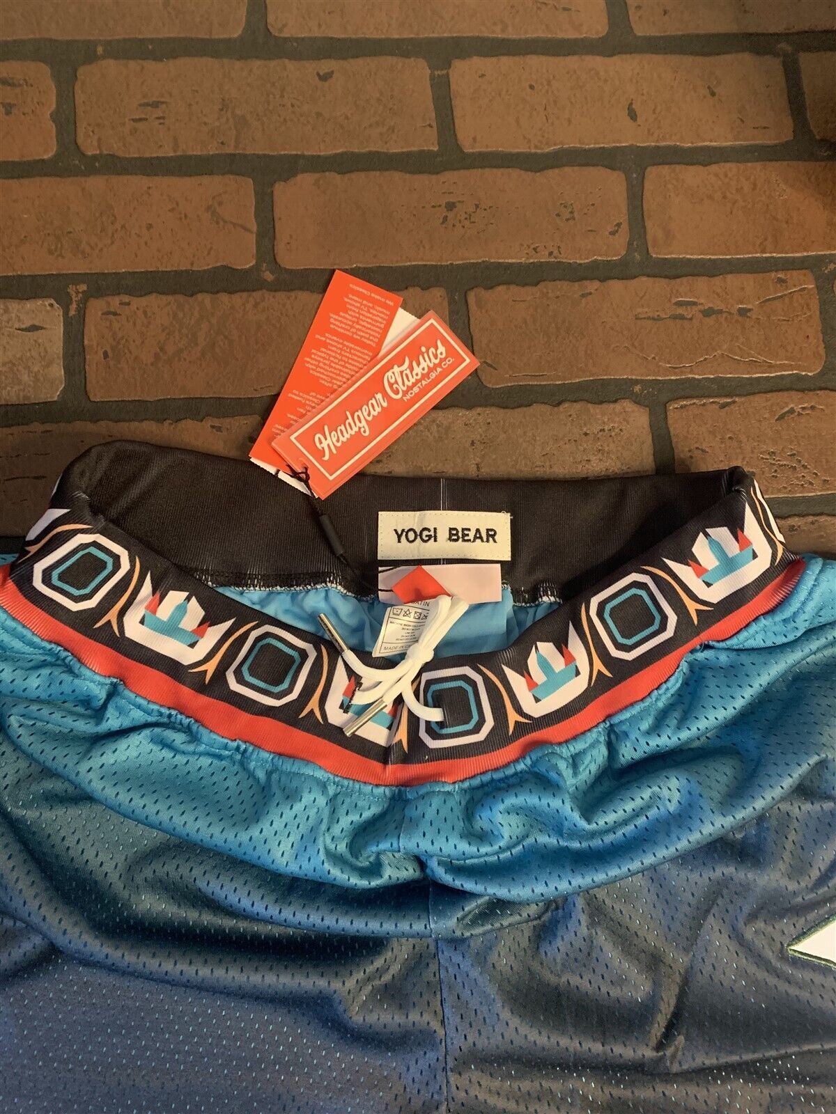 YOGI BEAR / TEAL-BLACK Headgear Classics Basketball Shorts ~Never Worn~ XL 2XL