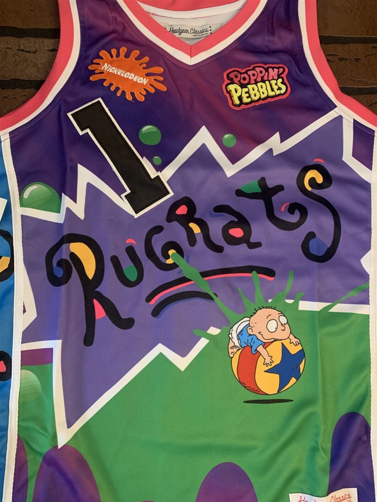 RUGRATS REPTAR CEREAL Headgear Classics Basketball Jersey ~Never Worn~ L XL