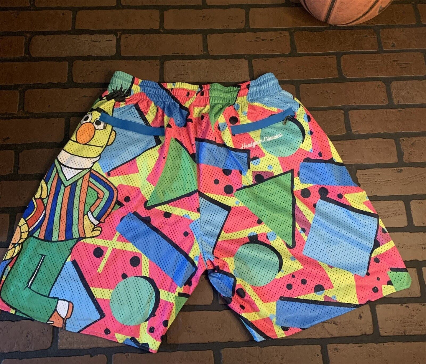 SESAME STREET ALL OVER Headgear Classics Basketball Shorts ~Never Worn~ XL