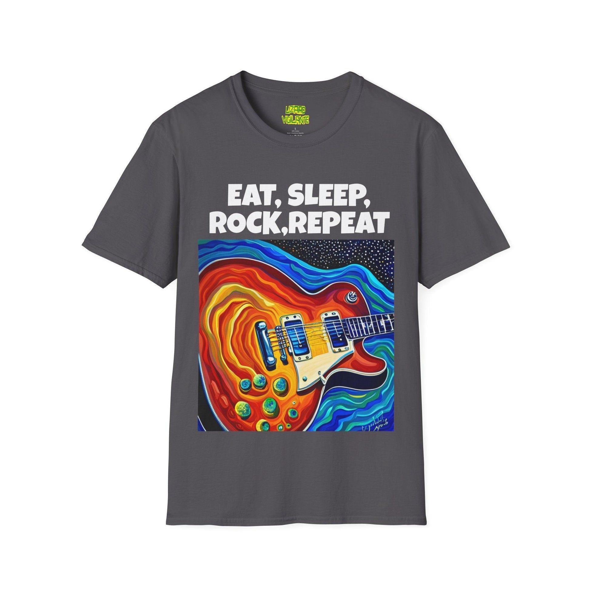 Eat, Sleep, Rock, Repeat Unisex Softstyle T-Shirt - Lizard Vigilante