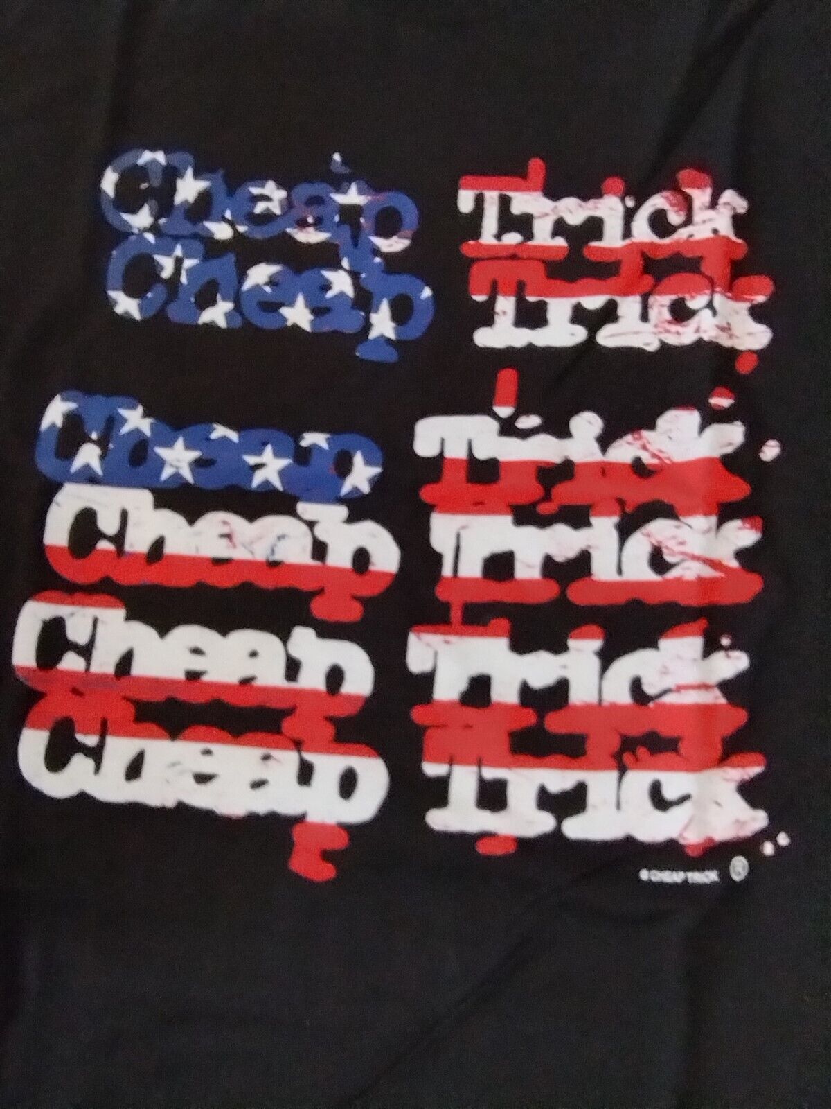 CHEAP TRICK- Red, White, and Blue Flag Logo T-shirt ~Never Worn~ L