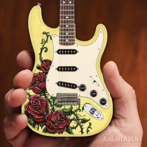 DAVID LOZEAU - Rose Tattoo Fender Strat 1:4 Scale Replica Guitar ~Axe Heaven~
