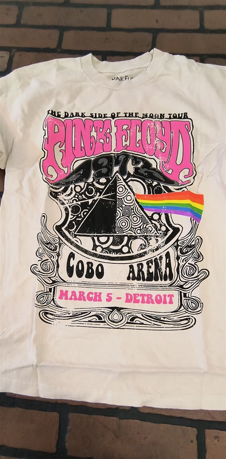 PINK FLOYD- 2021 Dark Side Cobo Arena Cream LS T-shirt ~Licensed / New~S/M & M/L