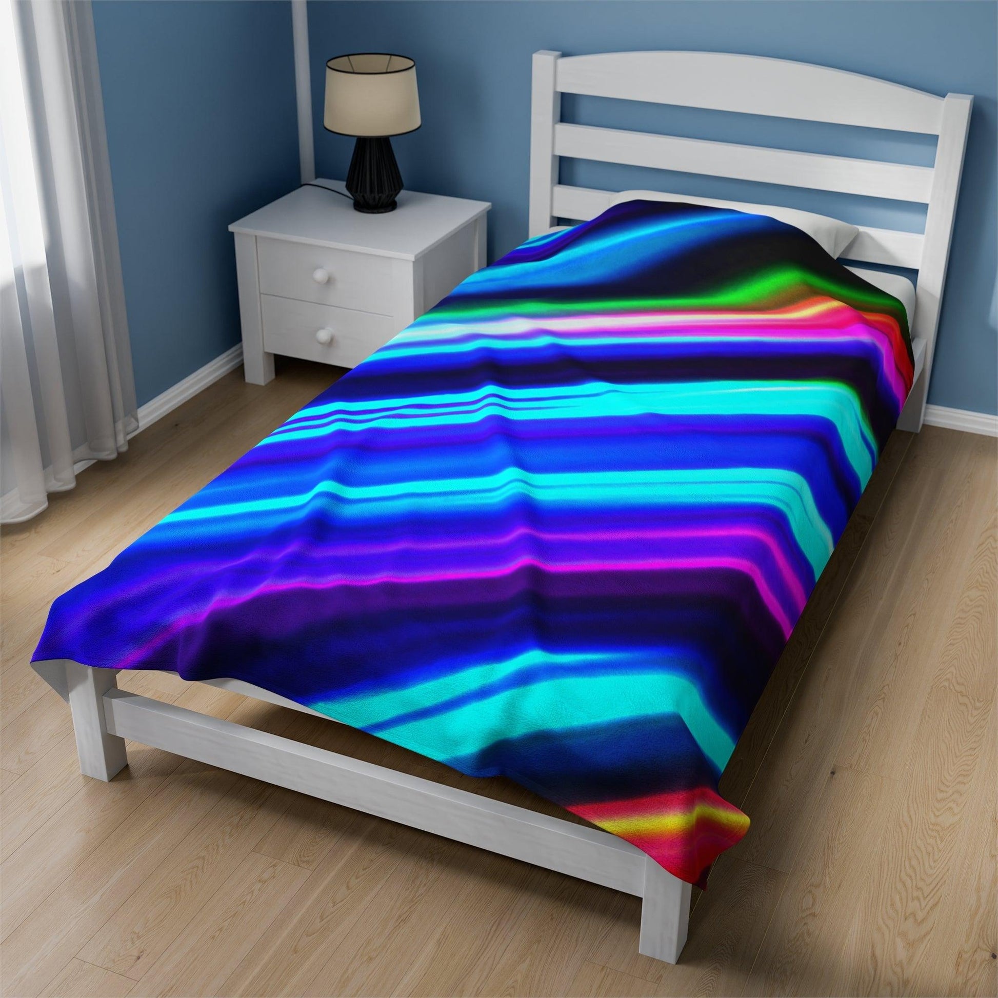 Neon Lined Velveteen Plush Blanket - Lizard Vigilante