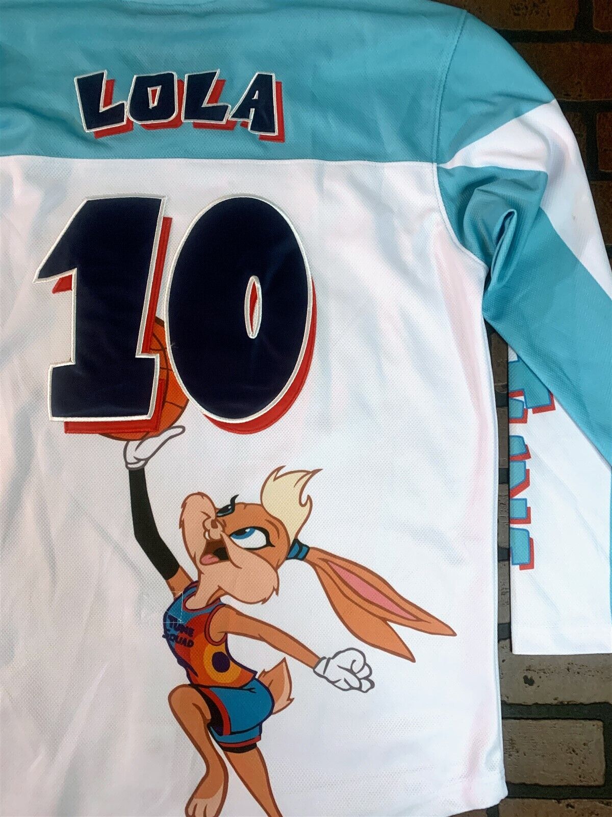 TUNE SQUAD Lola Bunny Headgear Classics Hockey Teal Jersey ~Never Worn~ M L XL