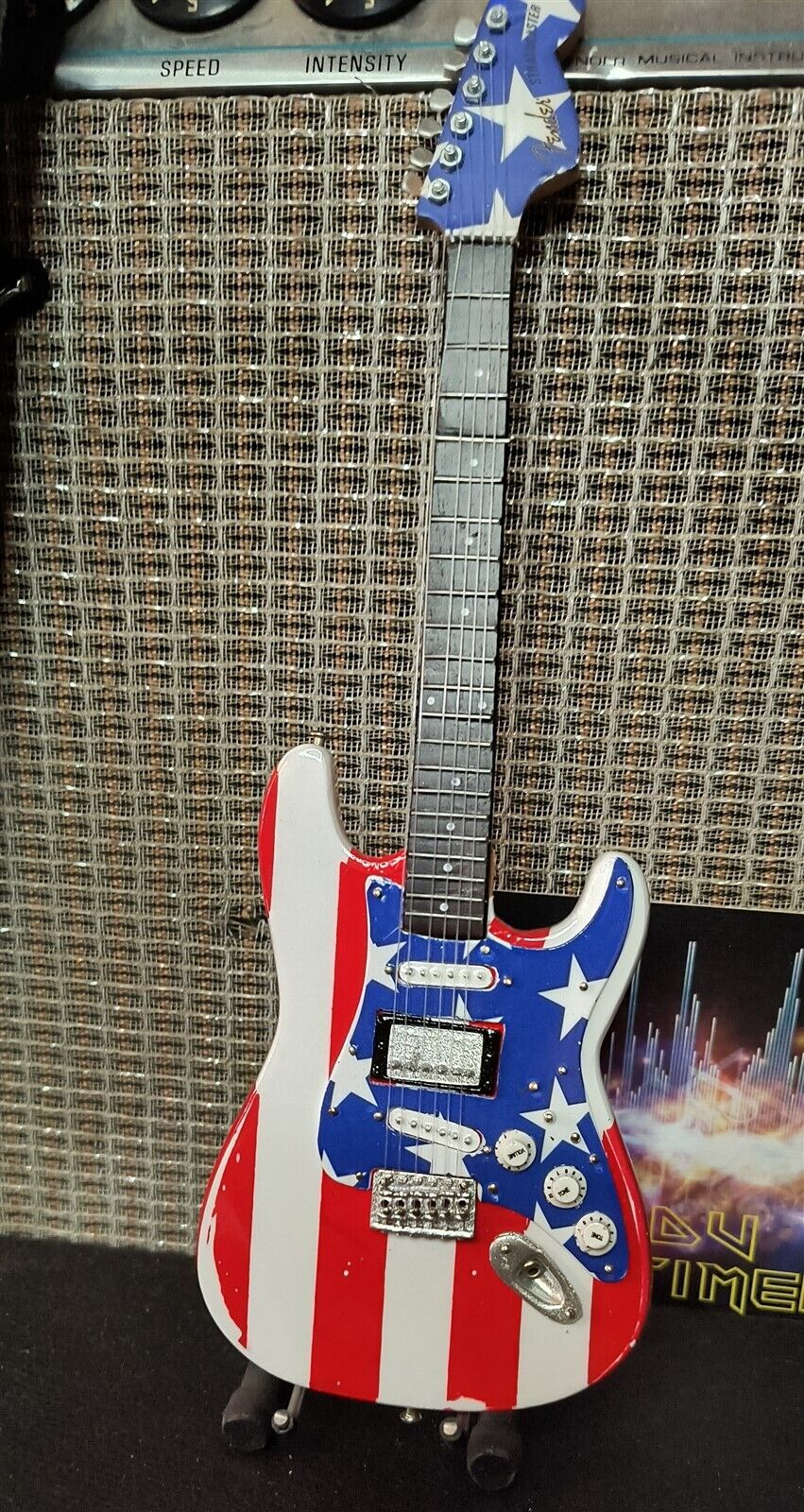 WAYNE KRAMER - Stars N' Stripes Fender Strat 1:4 Scale Replica Guitar~Axe Heaven