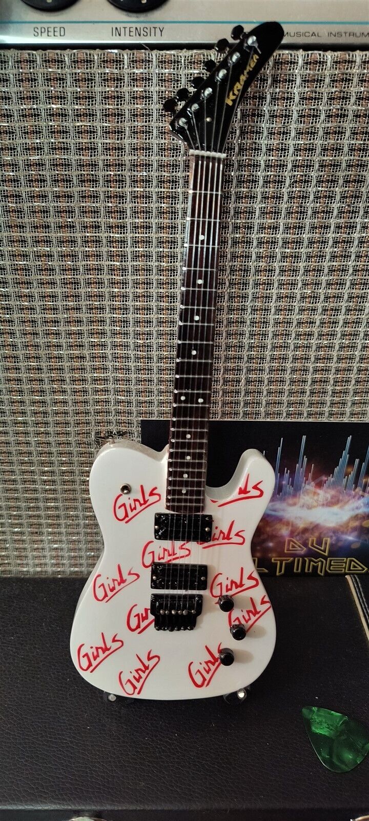 MICK MARS - Signature White Girls x3 1:4 Scale Replica Guitar ~Axe Heaven~