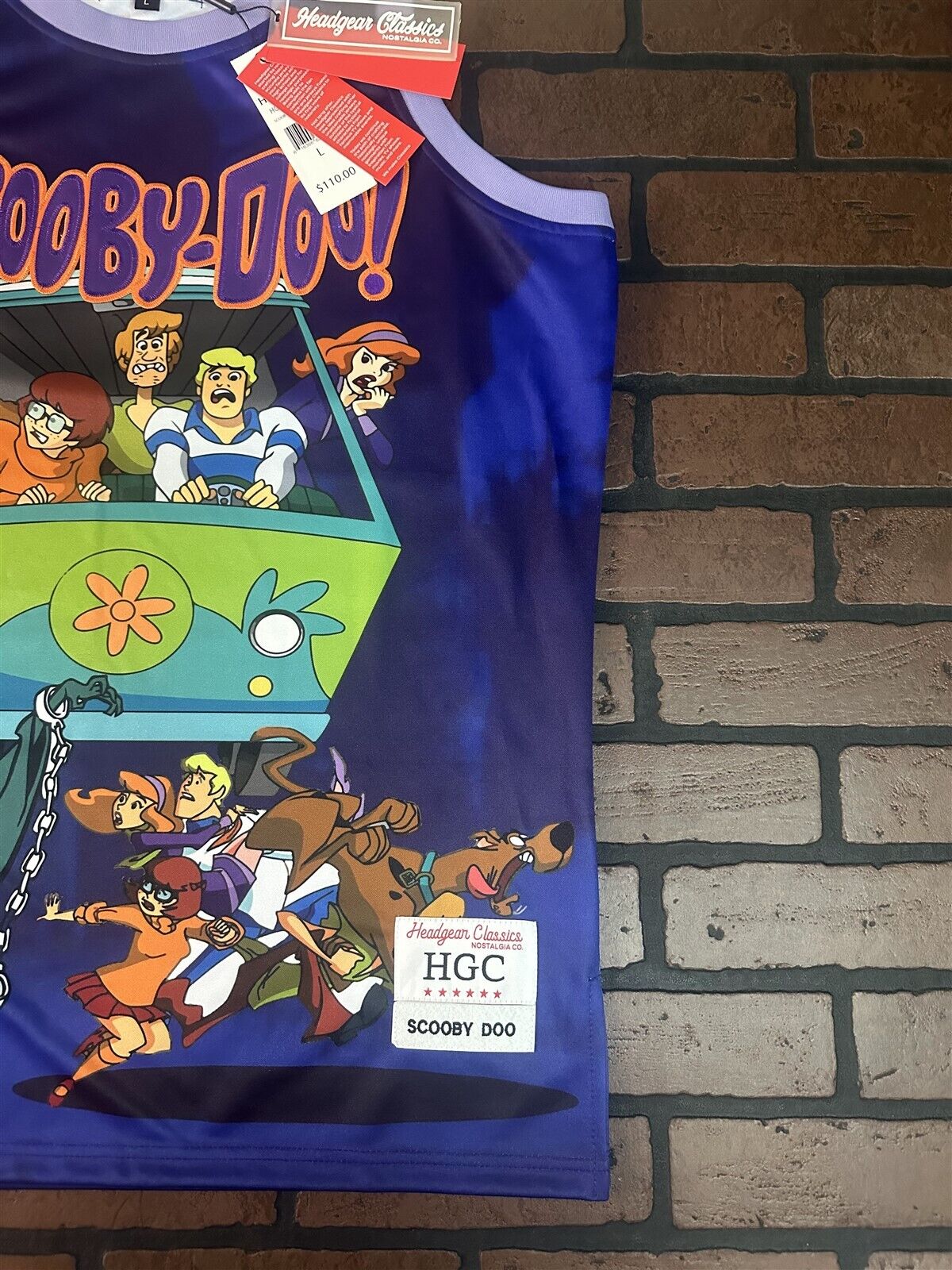 SCOOBY DOO & Mystery Machine Headgear Classics Basketball Jersey~Never Worn~L XL