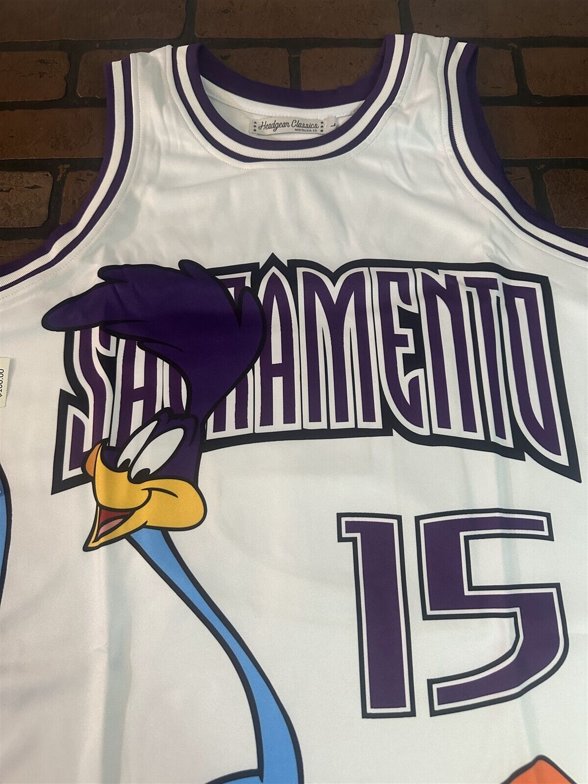 ROADRUNNER / SACRAMENTO White Headgear Classics Basketball Jersey ~Never Worn~ L