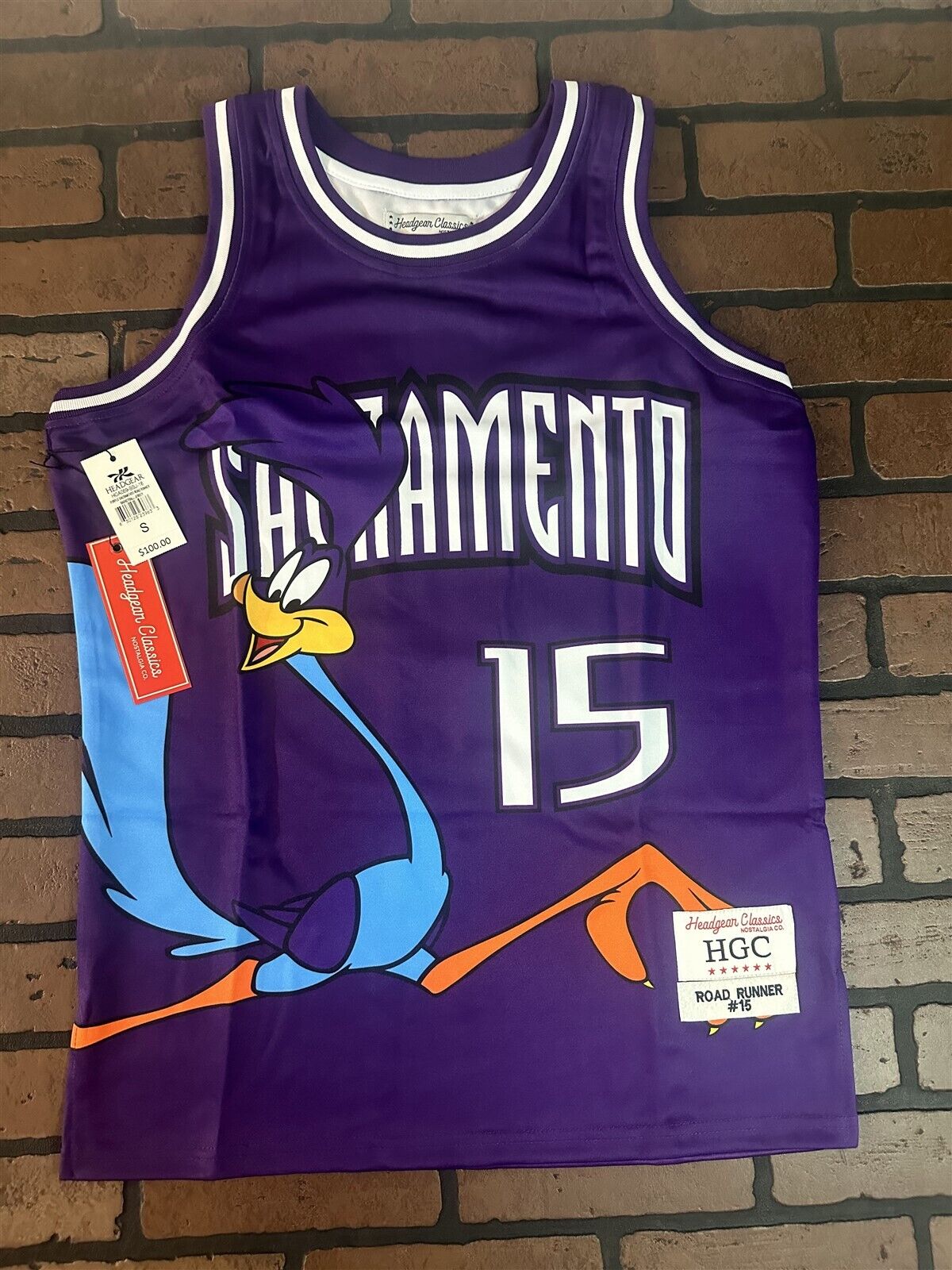 ROADRUNNER/SACRAMENTO Purple Headgear Classics Basketball Jersey ~Never Worn~S L