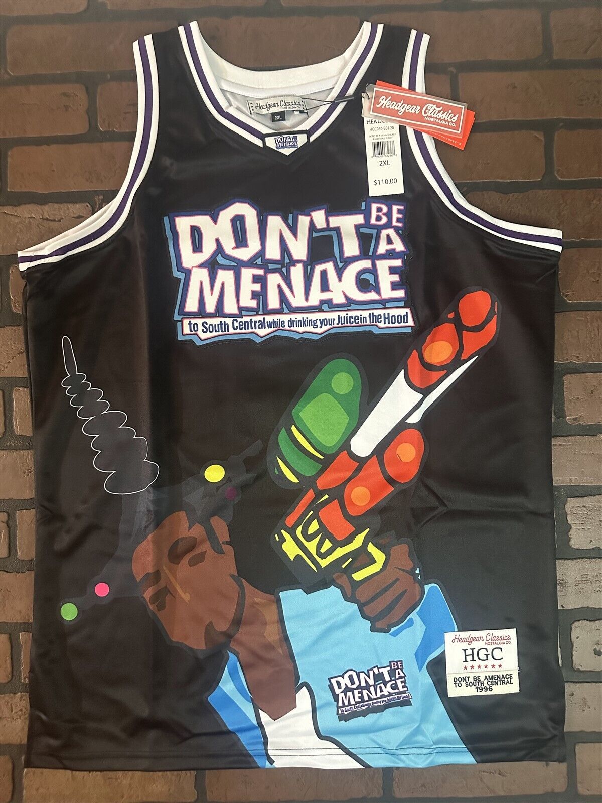 DON'T BE A MENACE Loc Dog Headgear Classics Basketball Jersey ~Never Worn~ 2XL