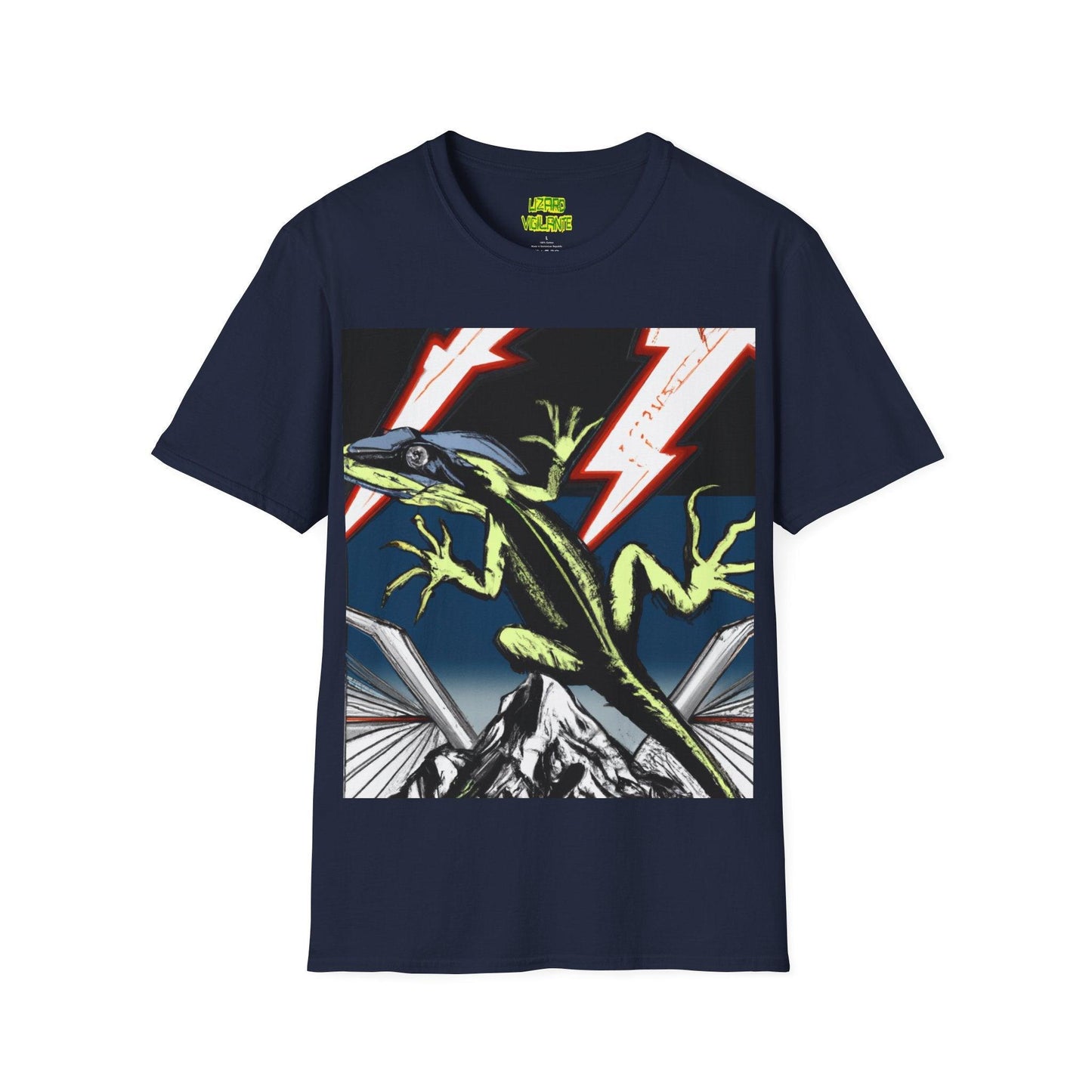 Lizard Vigilante Lightning Leap Unisex Softstyle T-Shirt - Lizard Vigilante