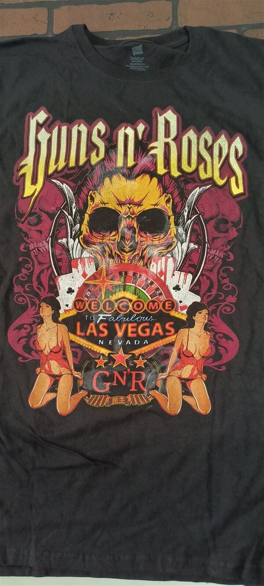 GUNS N' ROSES-2012 Distressed Welcome to Fabulous Las Vegas T-shirt ~Never Worn~