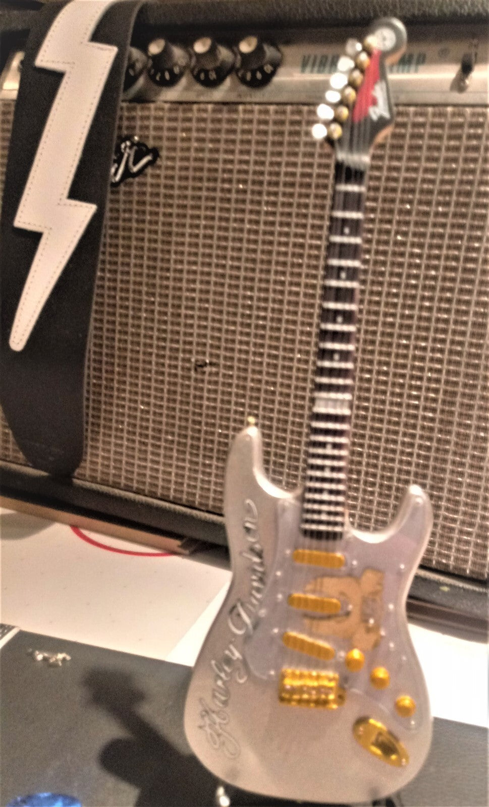 HARLEY DAVIDSON Custom Fender Strat 1:4 Scale Replica Guitar ~Axe Heaven~