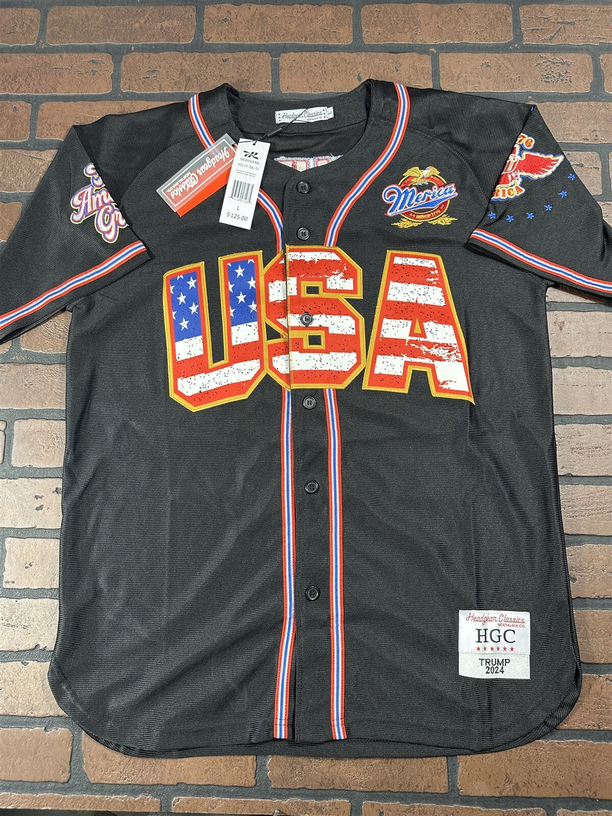 TRUMP USA #45 Headgear Classics Baseball Jersey ~Never Worn~ M L XL XXL