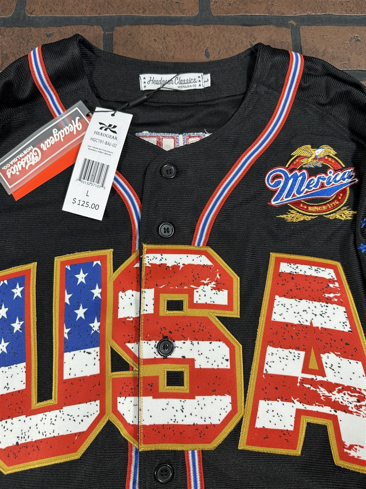 TRUMP USA #45 Headgear Classics Baseball Jersey ~Never Worn~ M L XL XXL