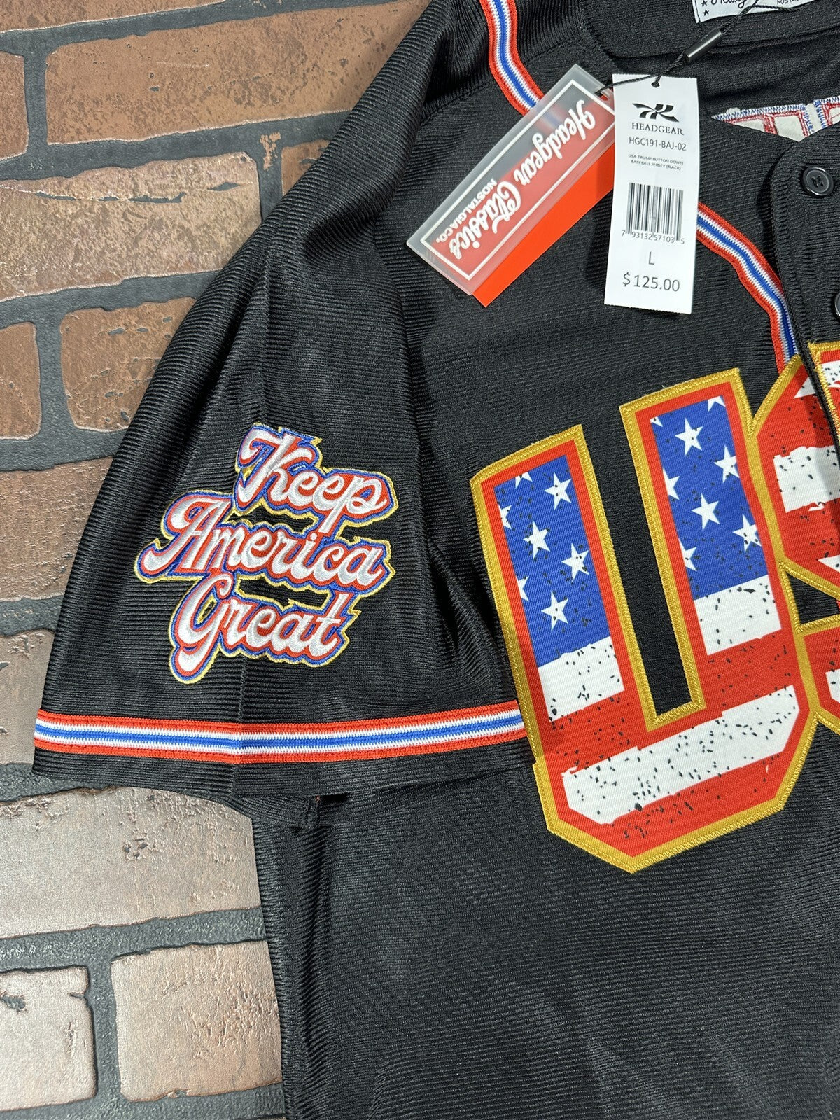 TRUMP USA #45 Headgear Classics Baseball Jersey ~Never Worn~ M L XL XXL