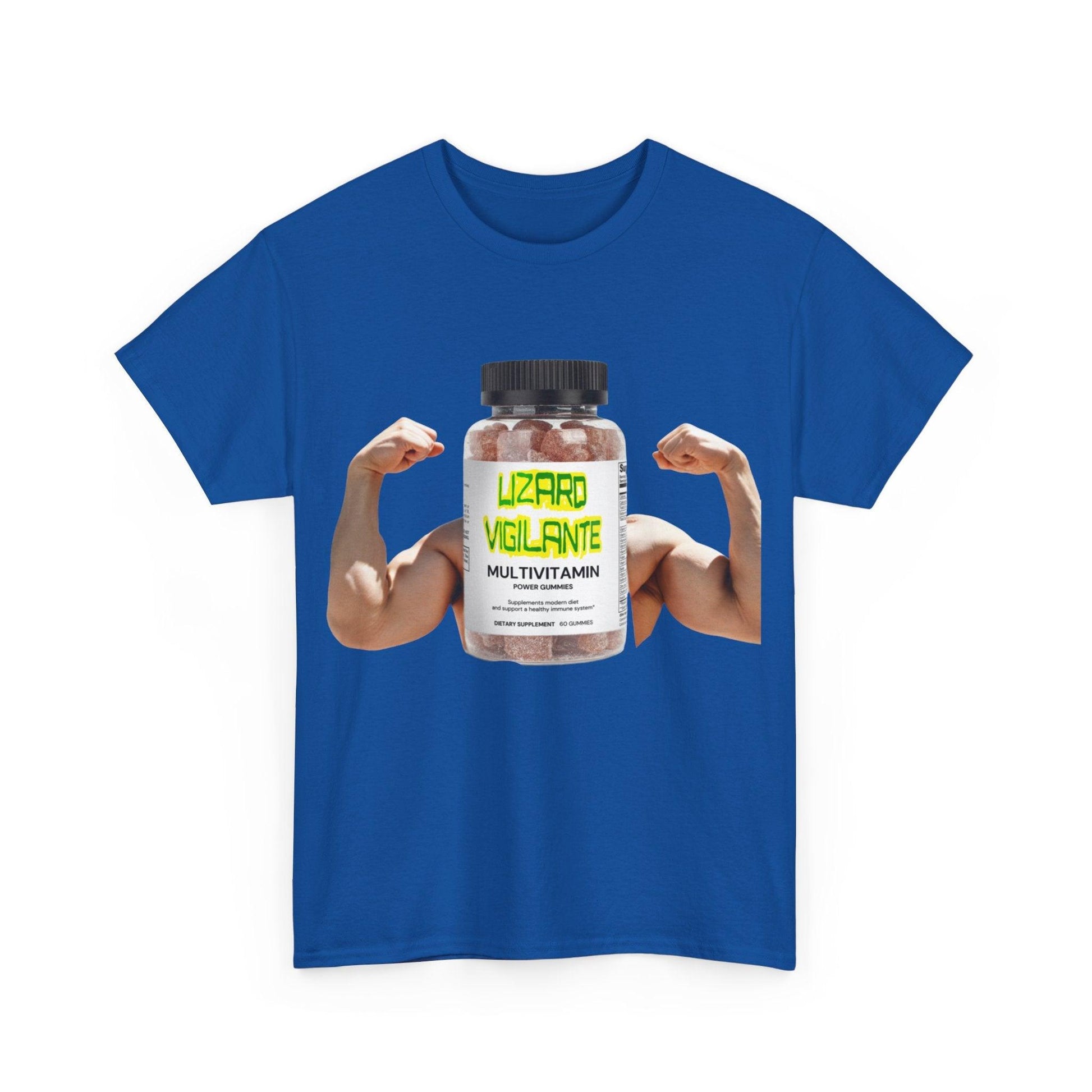 Lizard Vigilante MultiVitamins Muscle Man Unisex Heavy Cotton Tee - Lizard Vigilante