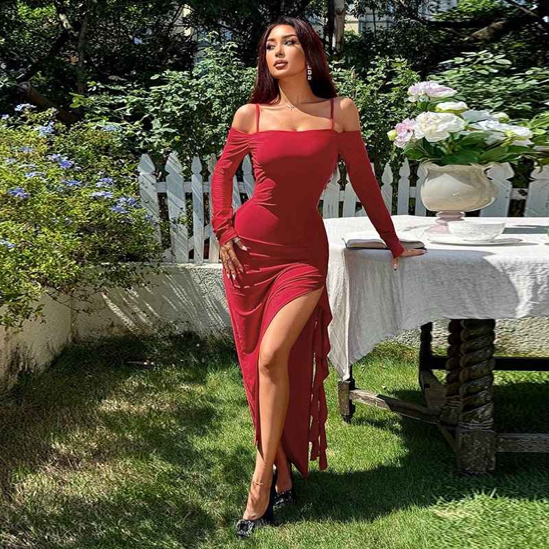 One Shoulder Dress : With Slit Dress