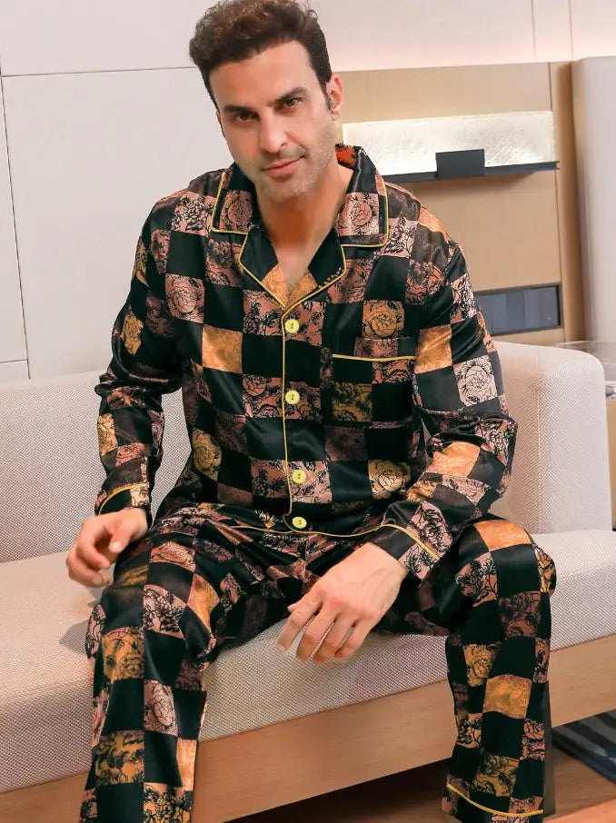Ice Silk Men's Pajama Set
