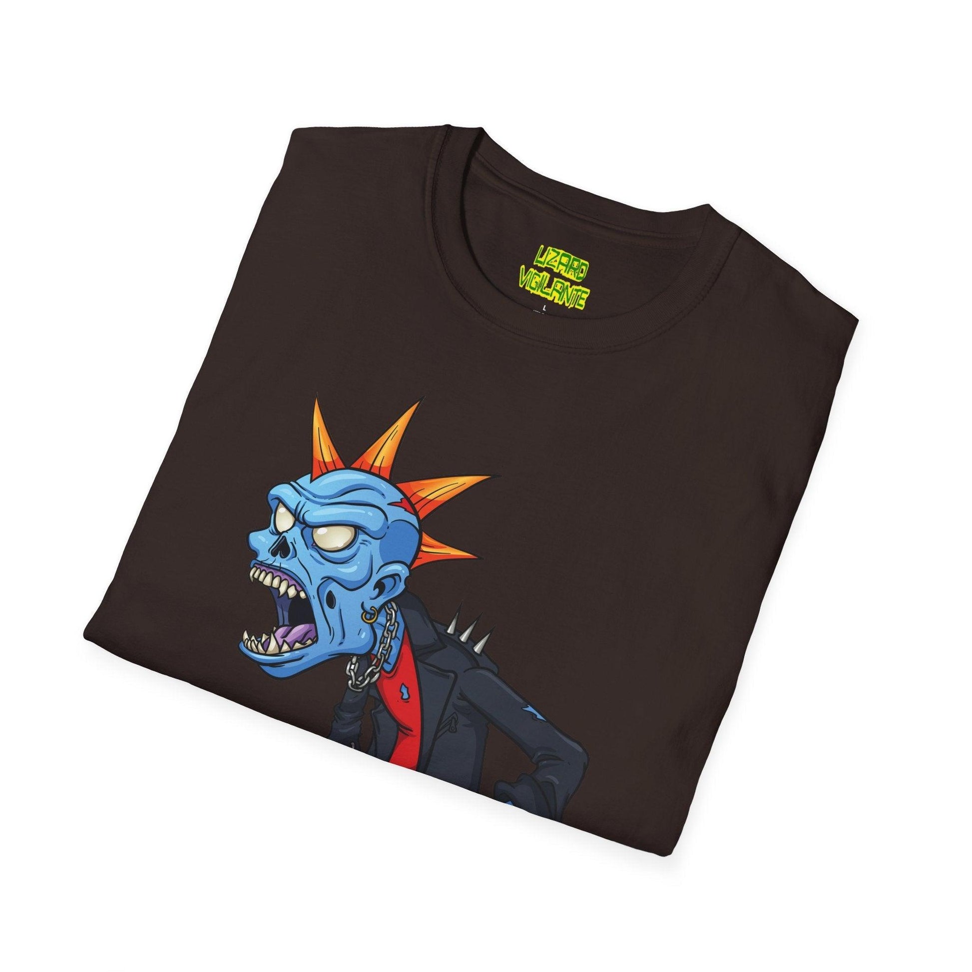 Punk Zombie Unisex Softstyle T-Shirt - Lizard Vigilante