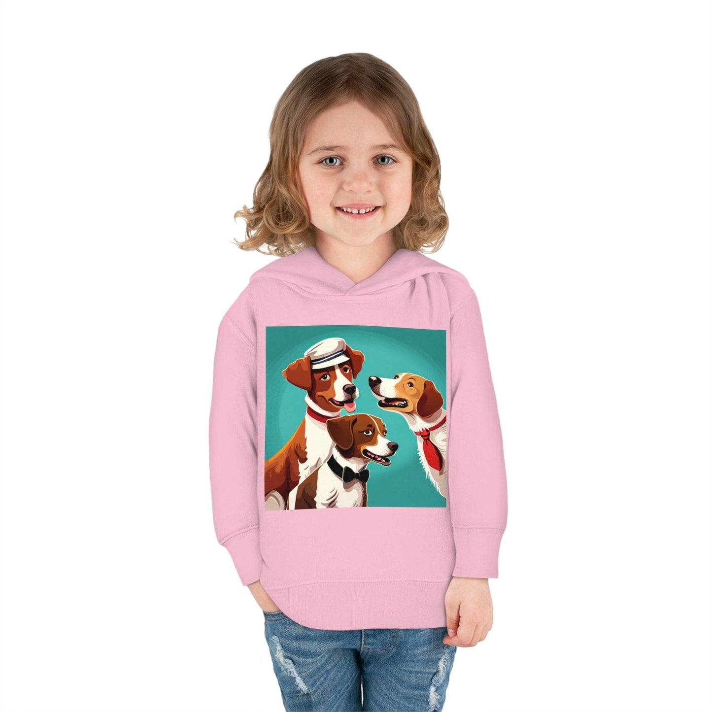 Illustrated Dogs Toddler Pullover Fleece Hoodie - Lizard Vigilante