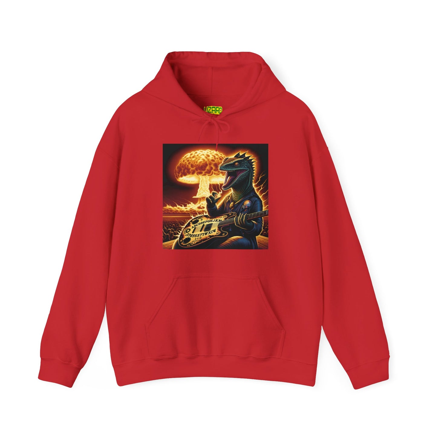 Ouiji Guitar Lizard Unisex Heavy Blend™ Hooded Sweatshirt - Premium Hoodie from Printify - Just $57.91! Shop now at Lizard Vigilante