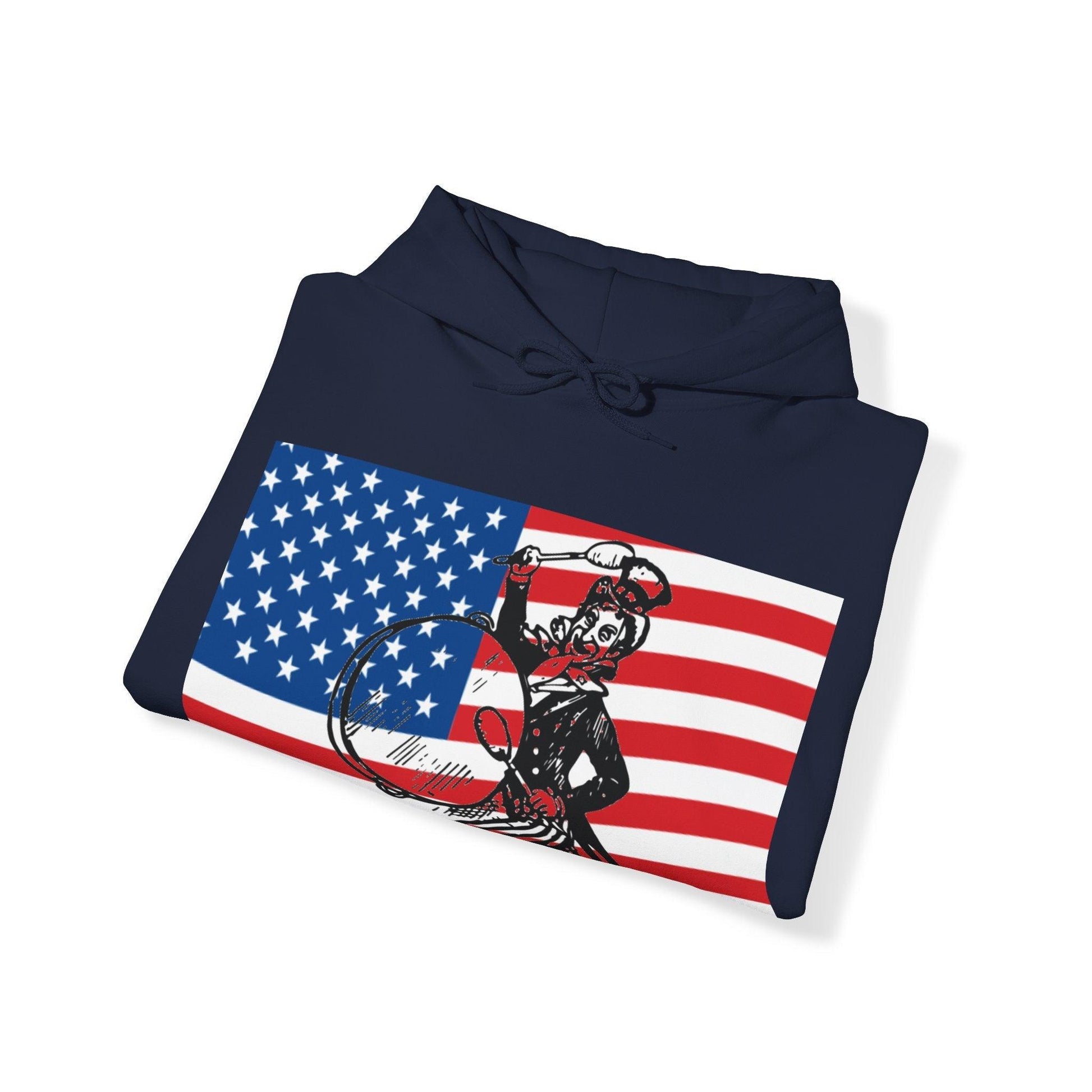 Uncle Sam Drummer American Flag Unisex Heavy Blend™ Hooded Sweatshirt - Lizard Vigilante