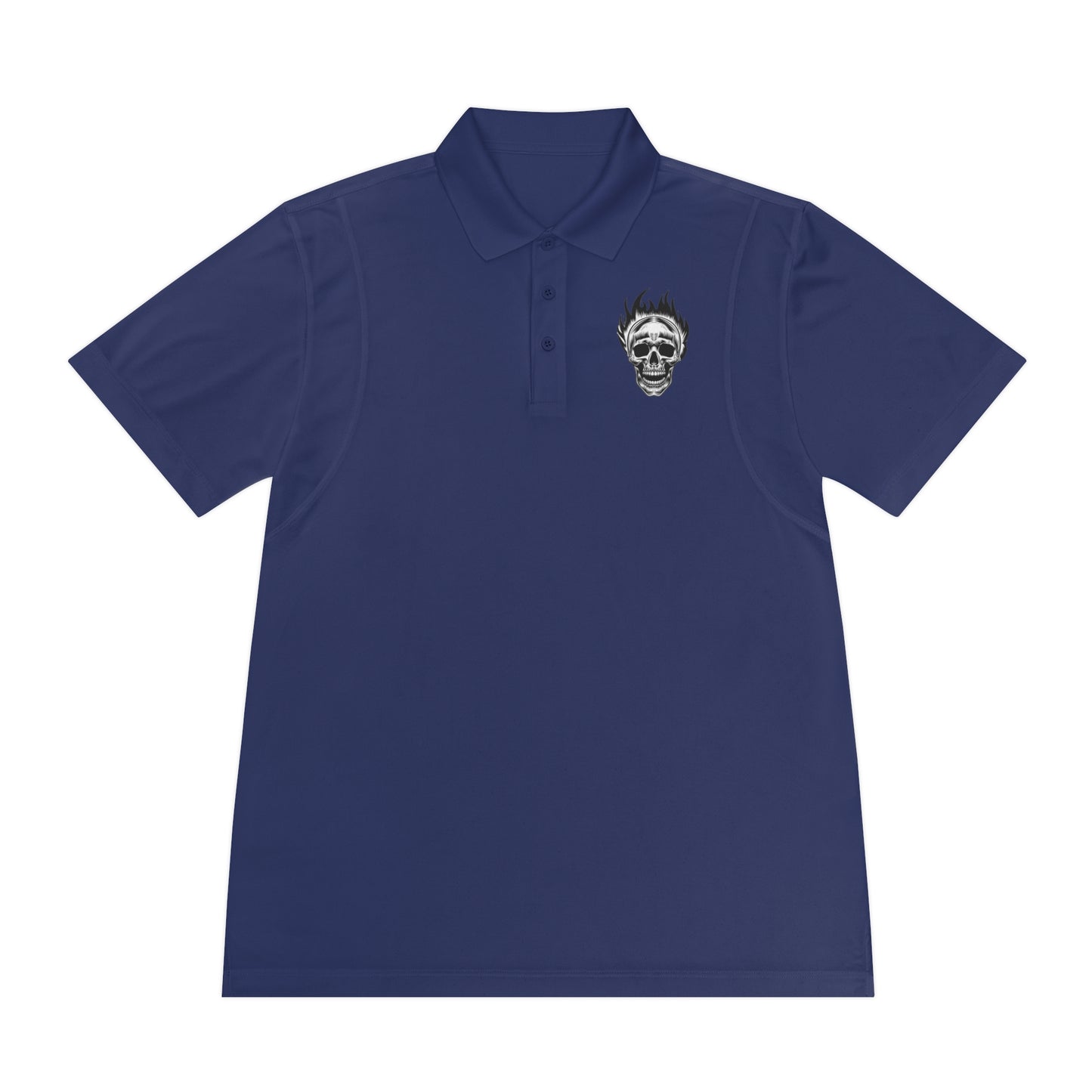 Skull Flame Men's Sport Polo Shirt - Premium T-Shirt from Printify - Just $52.34! Shop now at Lizard Vigilante