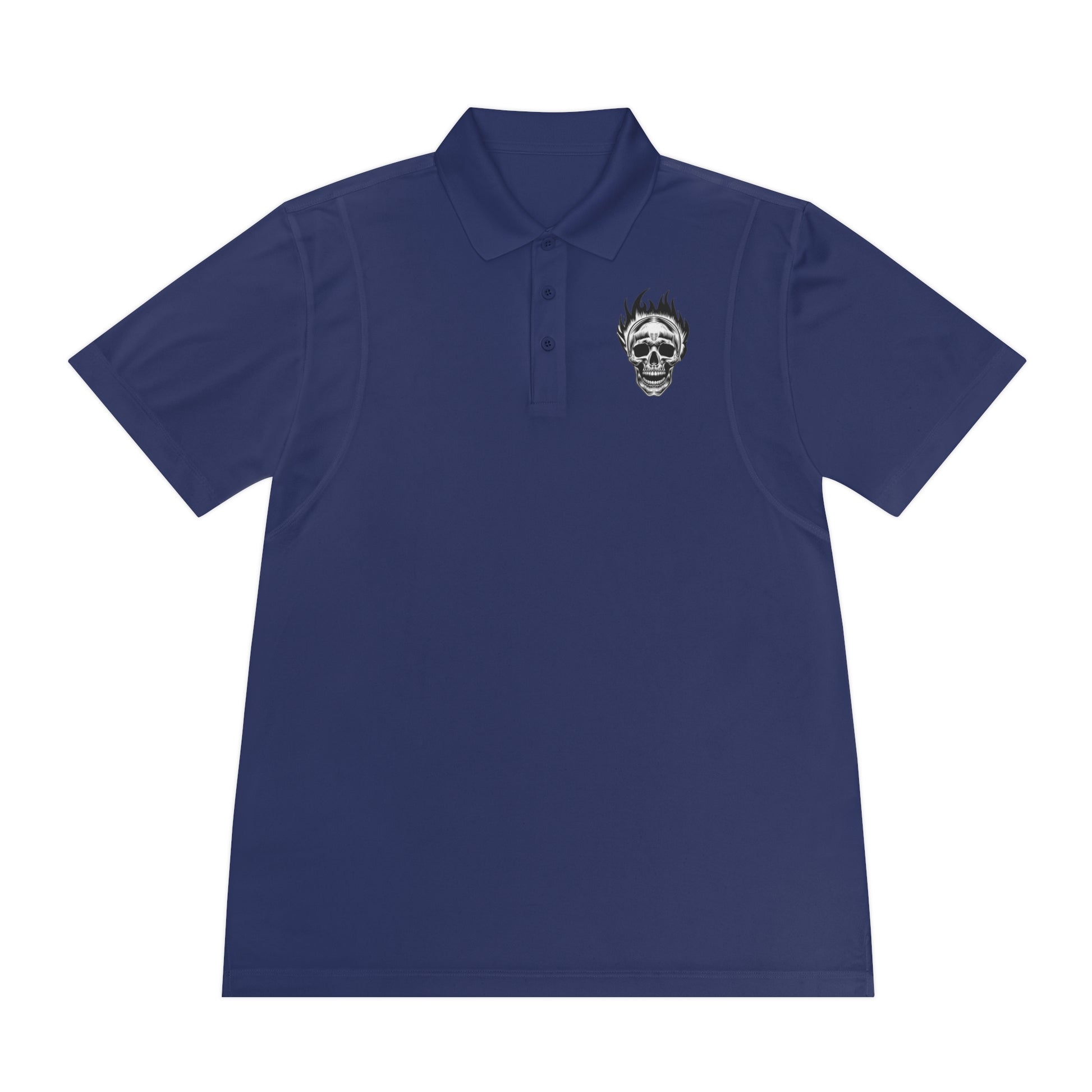 Skull Flame Men's Sport Polo Shirt - Lizard Vigilante