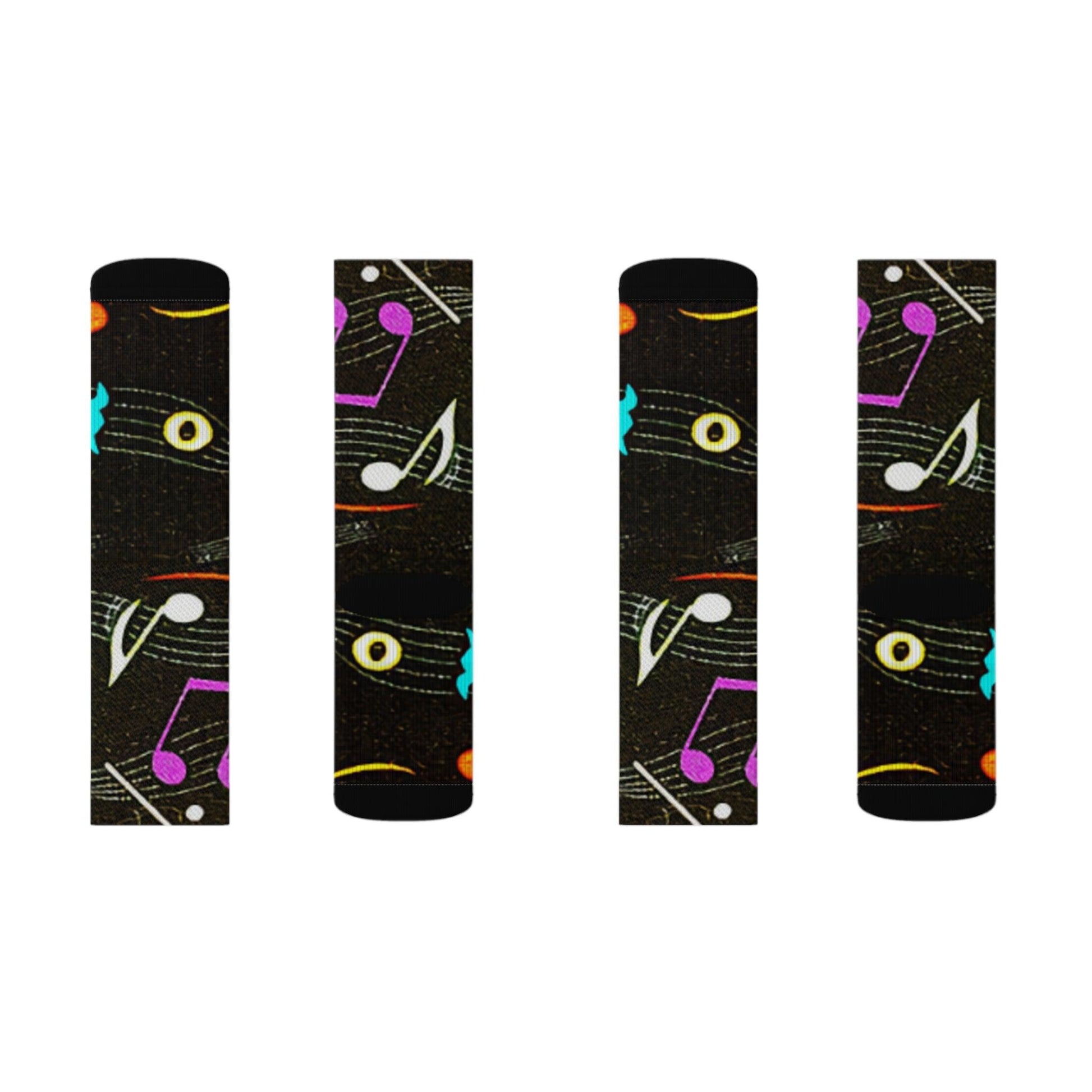 Musical Notes Sublimation Socks - Lizard Vigilante