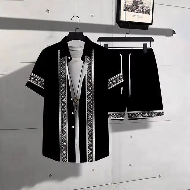 Fashion 3D Digital Printing Hawaiian Vacation Shirt Shorts