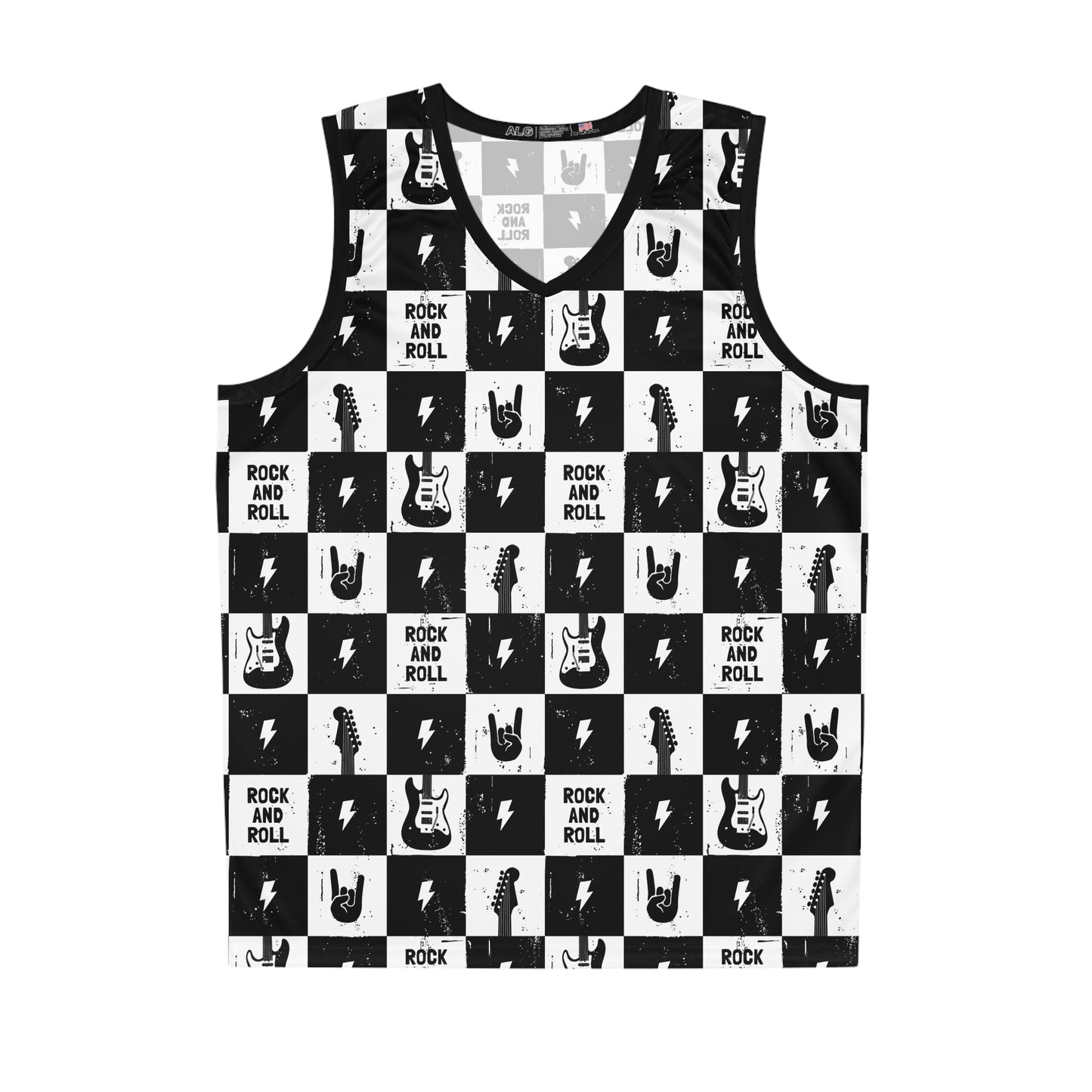 Rock And Roll Squares Basketball Jersey - Premium All Over Prints from Printify - Just $52.65! Shop now at Lizard Vigilante