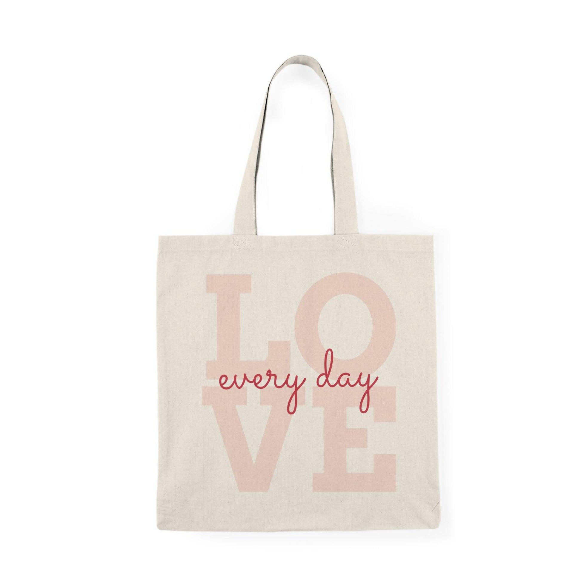 Pink LOVE every day Natural Tote Bag - Lizard Vigilante