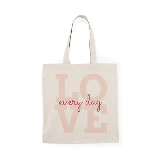 Pink LOVE every day Natural Tote Bag - Lizard Vigilante