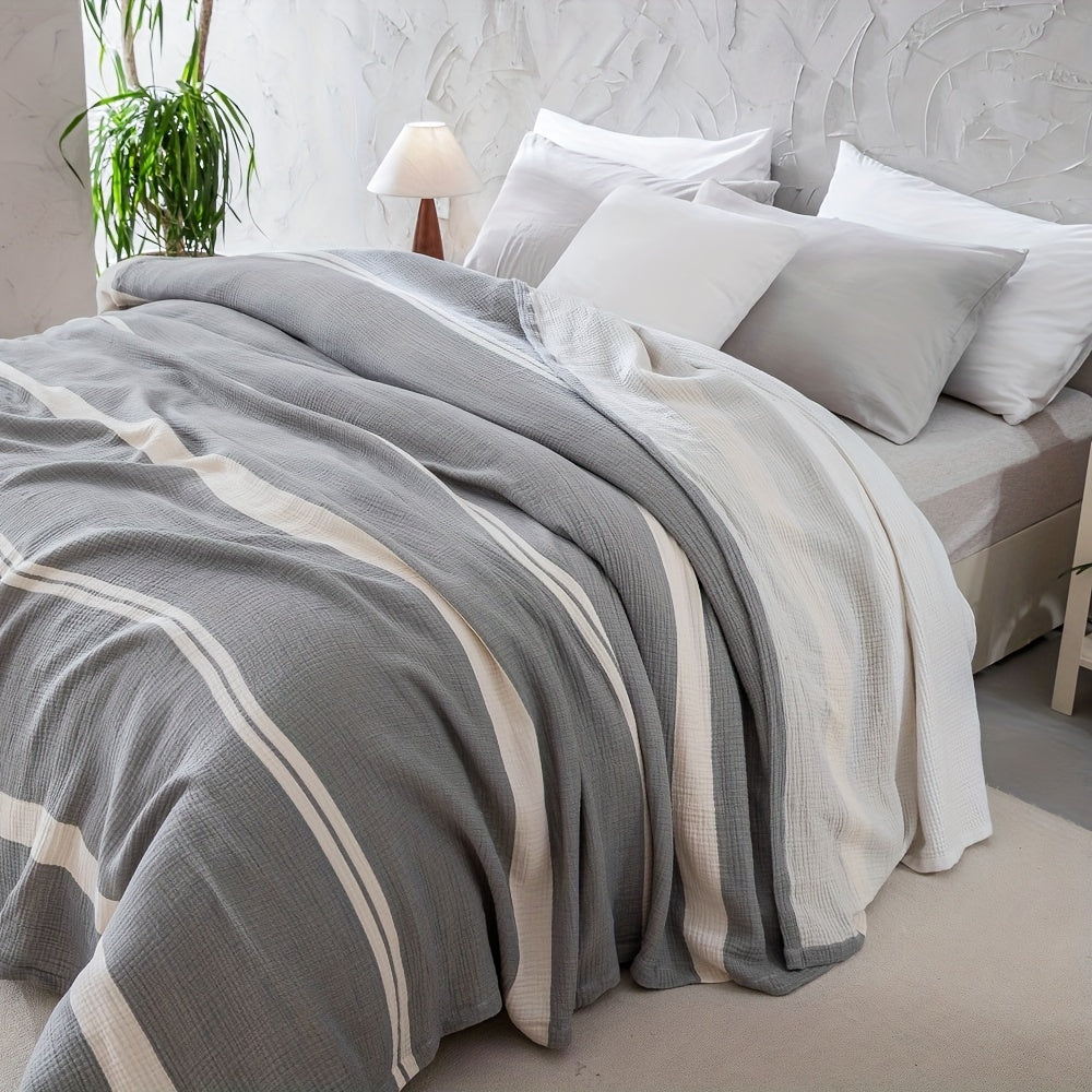 1pc Muslin Blankets, 4-Layer Muslin Functional blanket, Lightweight Soft Breathable Bedding Blanket, Throw Blanket For Couch, Nap, Picnic, All Season