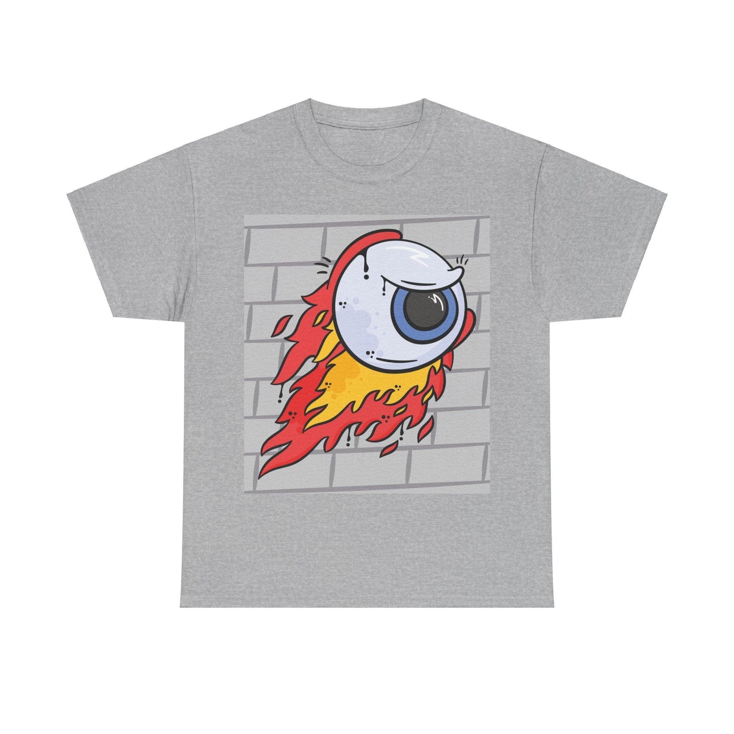 Flaming Eyeball Unisex Heavy Cotton Tee - Lizard Vigilante