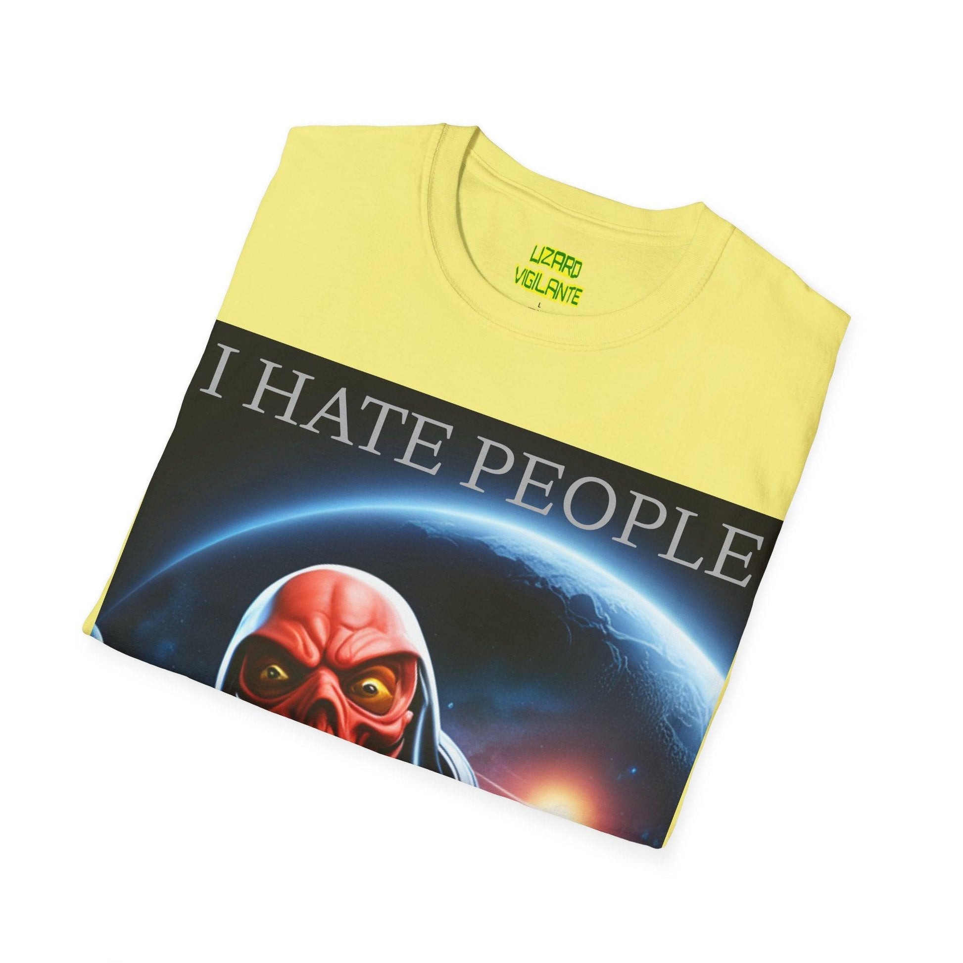 I Hate People Alien Unisex Softstyle T-Shirt - Lizard Vigilante