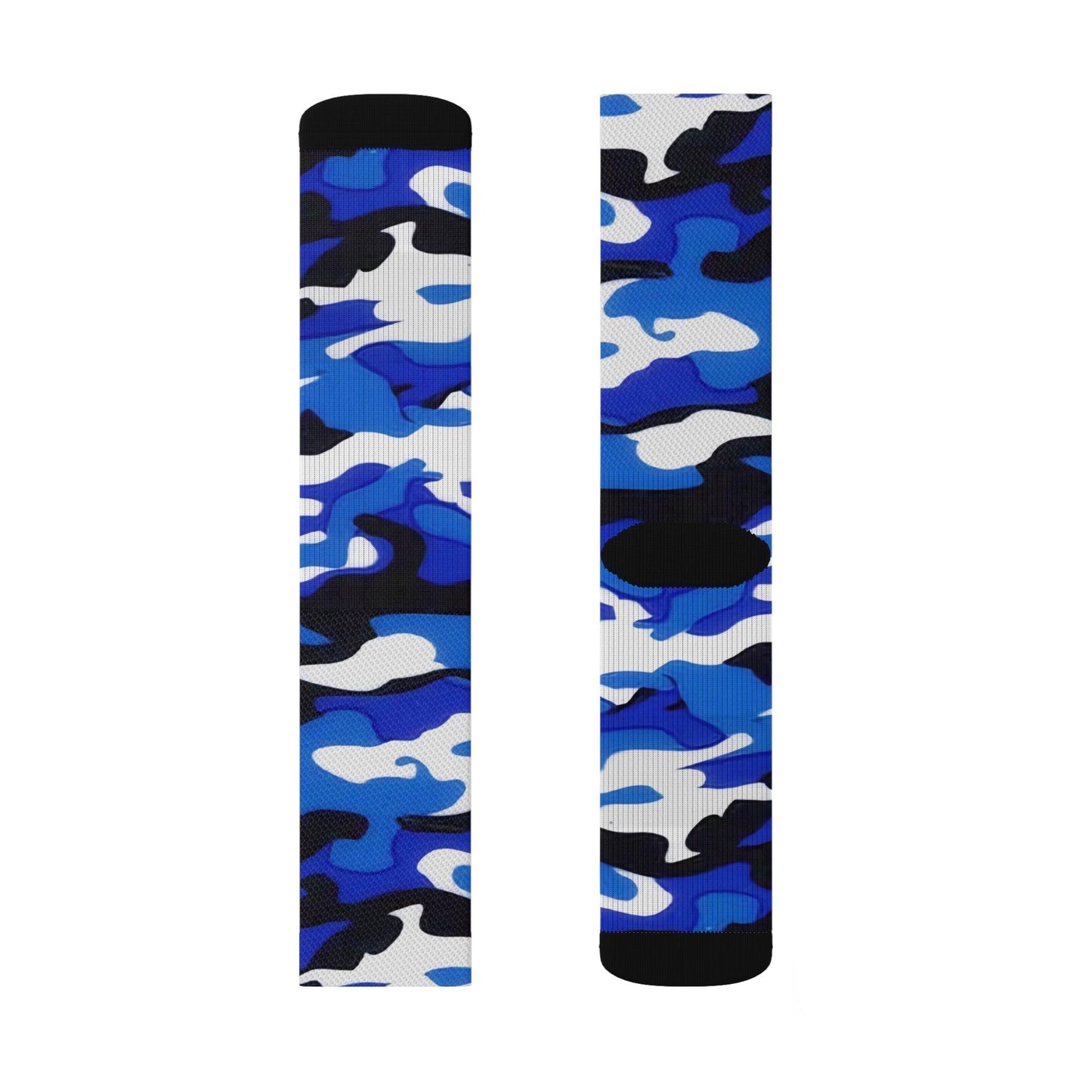 Blue Black White Grey Camo Sublimation Socks - Lizard Vigilante