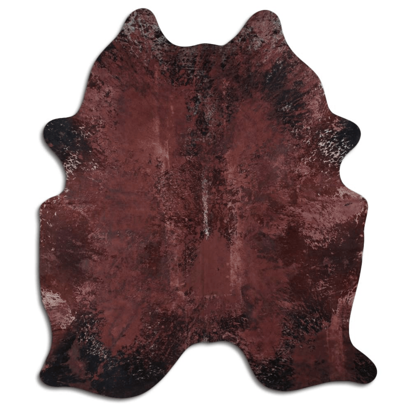 Distressed Brown Acid Washed Cowhide Area Rug