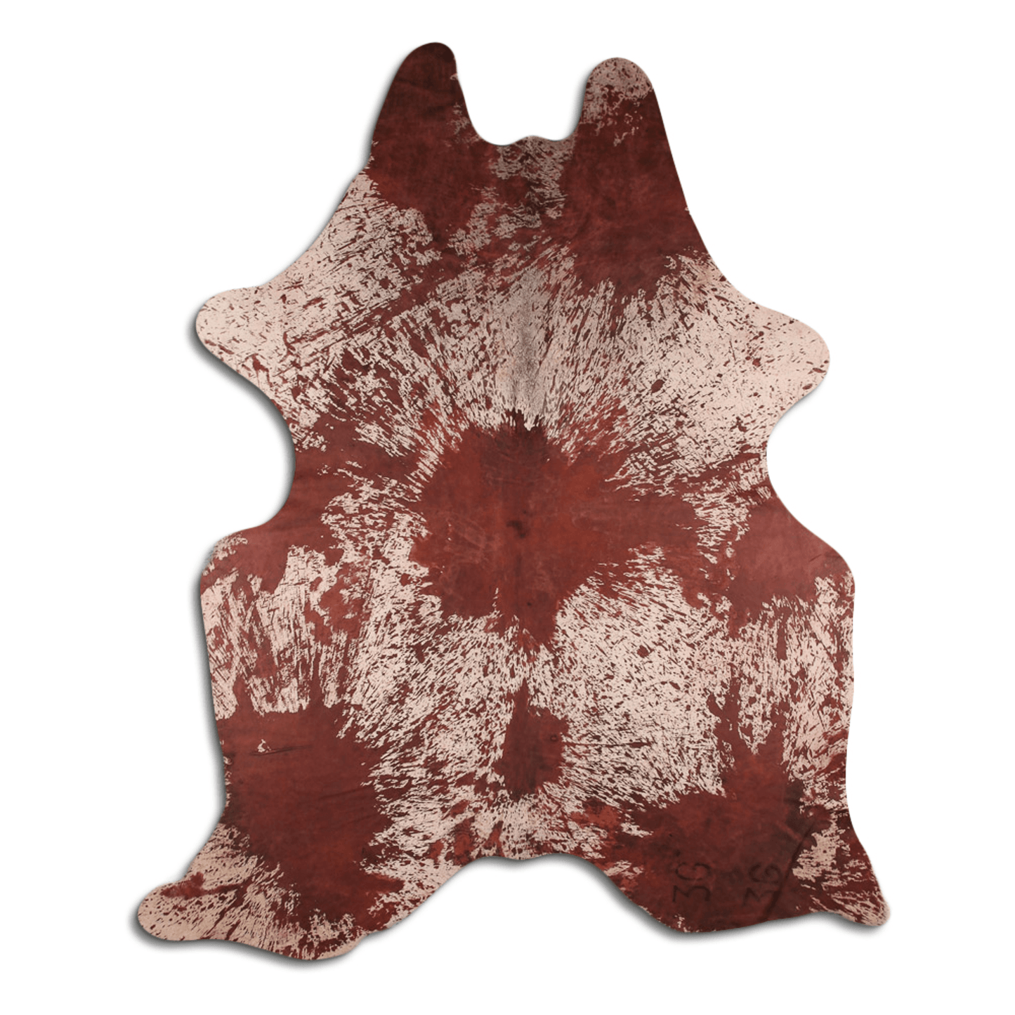 Distressed Brown Acid Washed Cowhide Area Rug