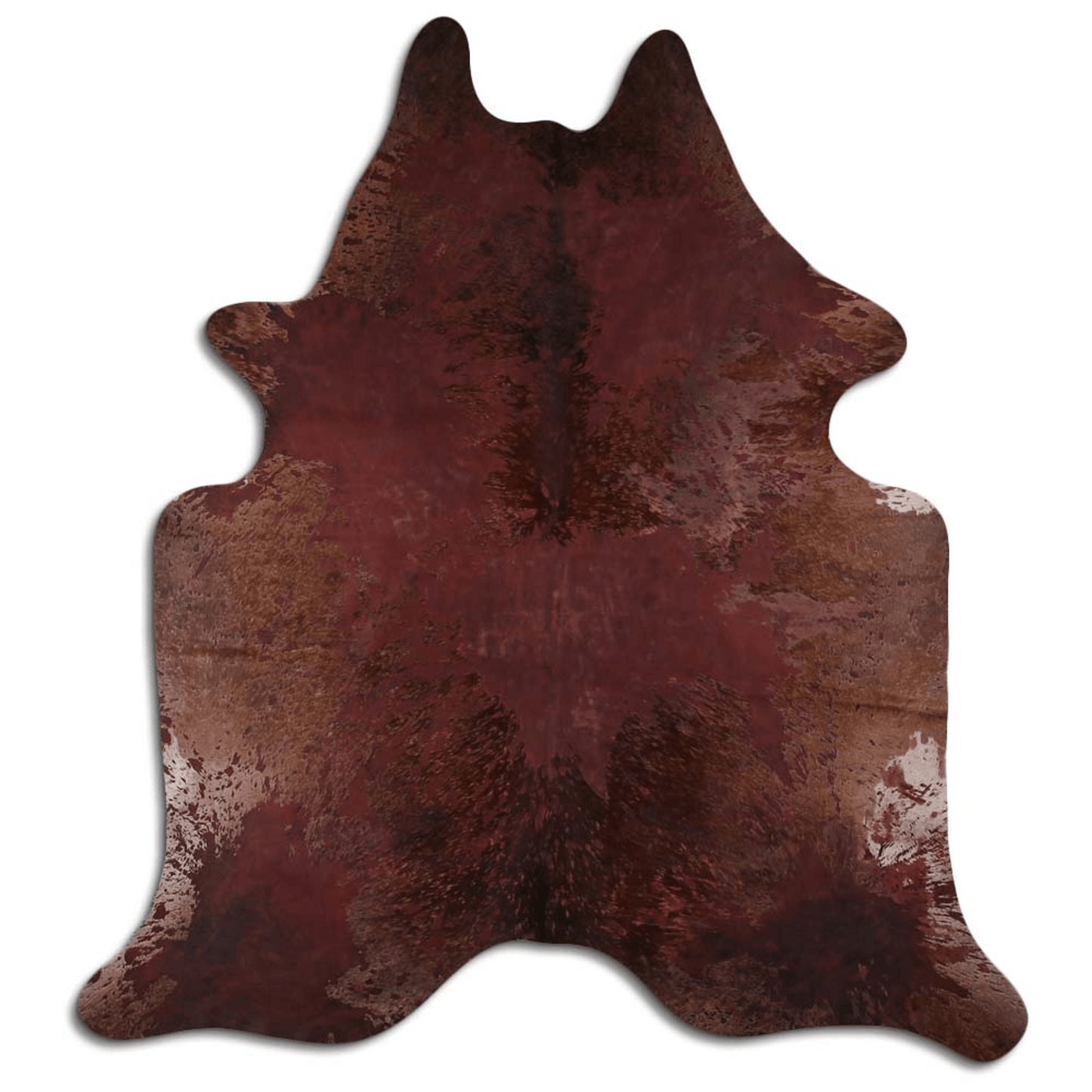 Distressed Brown Acid Washed Cowhide Area Rug