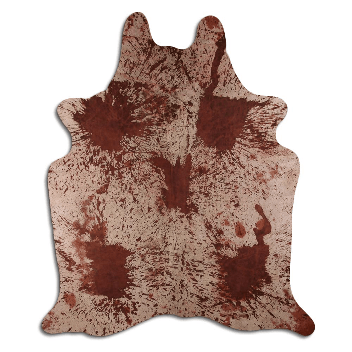 Distressed Brown Acid Washed Cowhide Area Rug