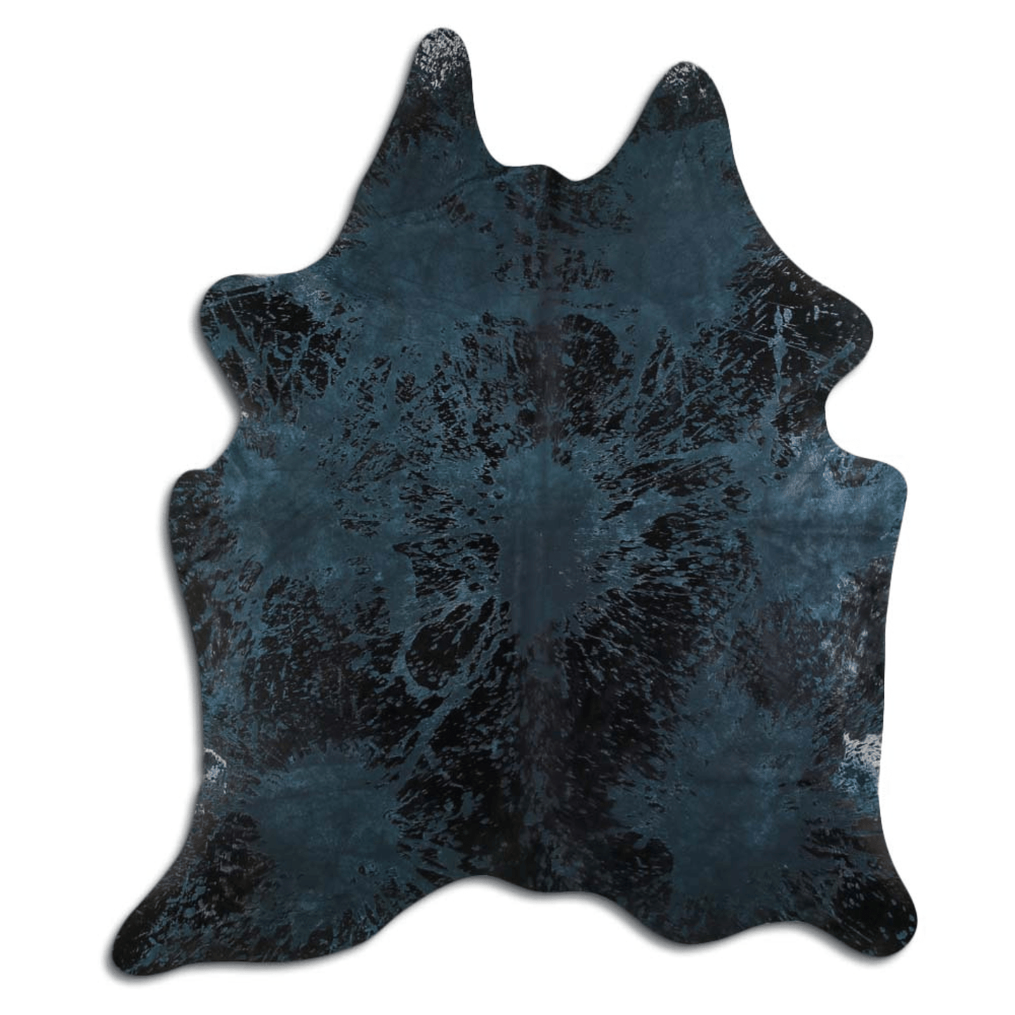 Distressed Emerald Green Acid Washed Cowhide Area Rug