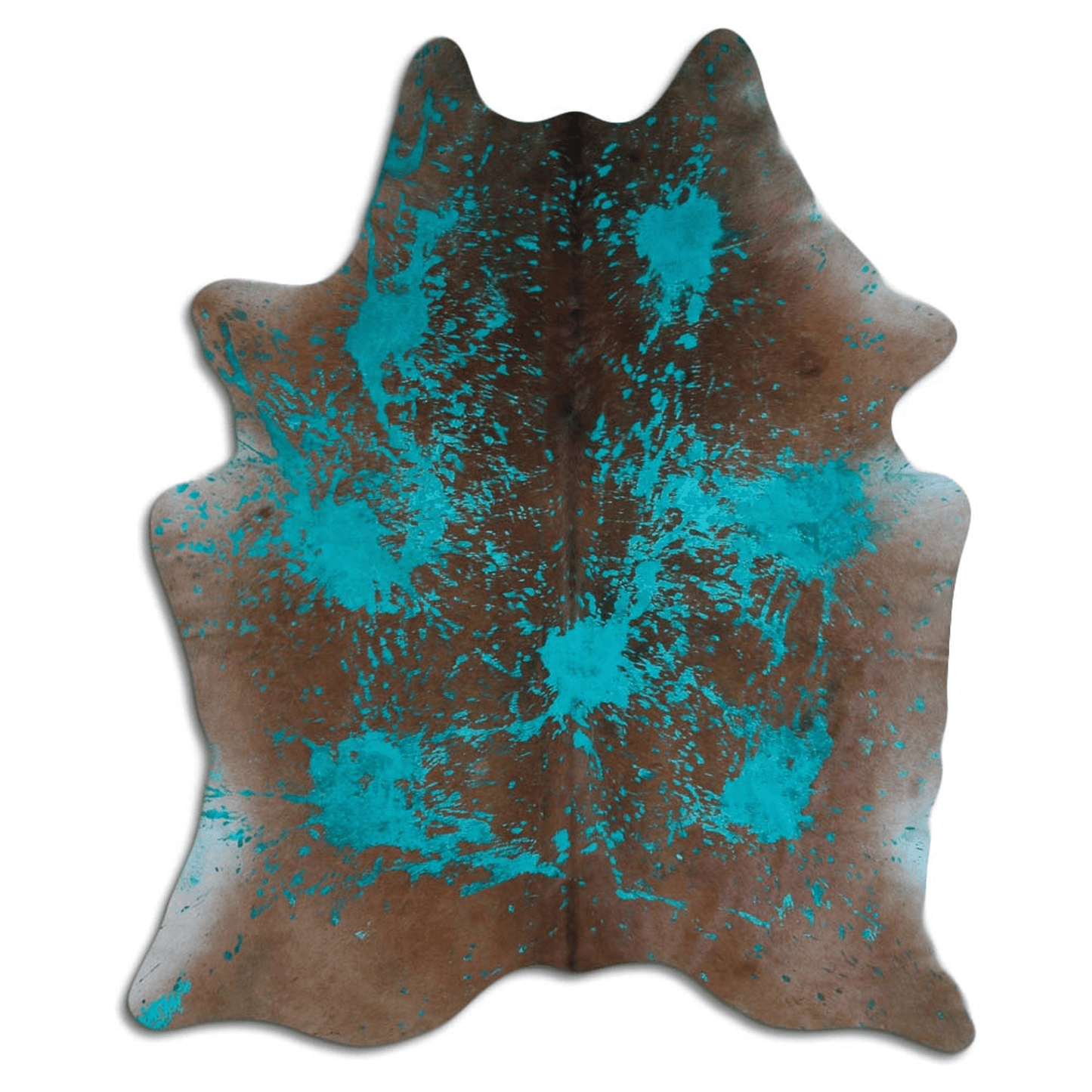 Distressed Emerald Green Acid Washed Cowhide Area Rug