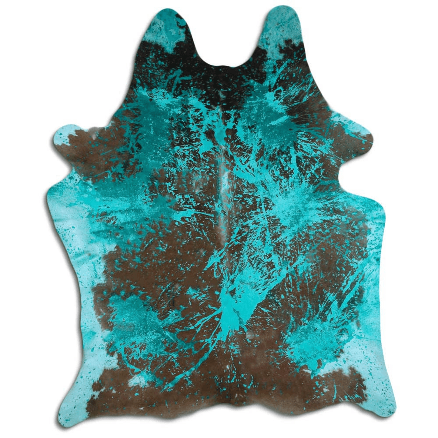 Distressed Emerald Green Acid Washed Cowhide Area Rug