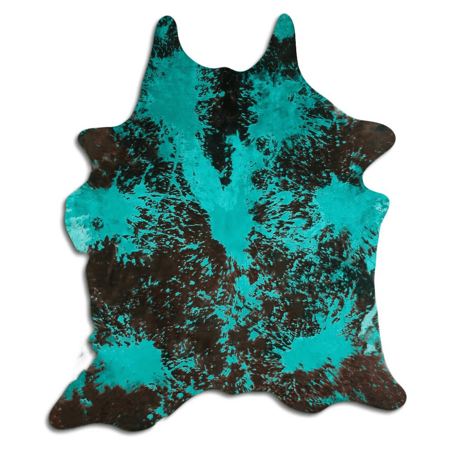 Distressed Emerald Green Acid Washed Cowhide Area Rug